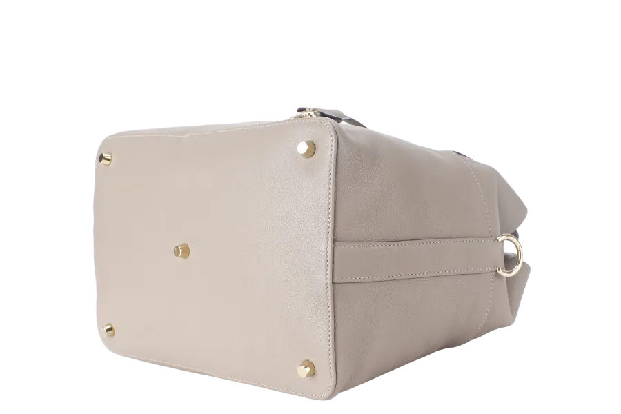 HERMES TOOLBOX 26 GRIS EVERCOLOR LEATHER PALLADIUM HARDWARE STAMP A (YEAR 2017) WITH KEYS AND DUST COVER