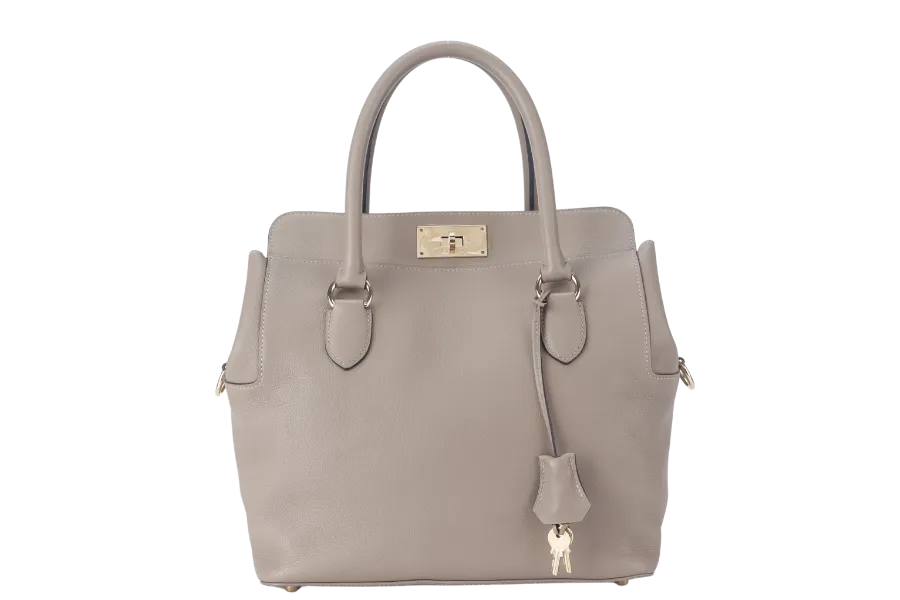 HERMES TOOLBOX 26 GRIS EVERCOLOR LEATHER PALLADIUM HARDWARE STAMP A (YEAR 2017) WITH KEYS AND DUST COVER