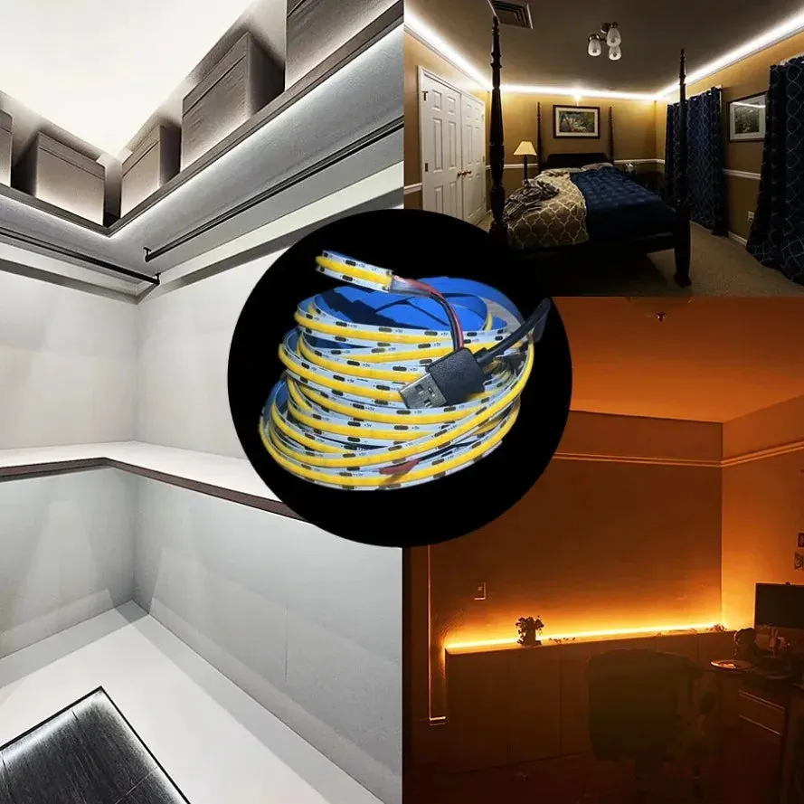 High-Density USB LED Light Strip with Multi-Color Options