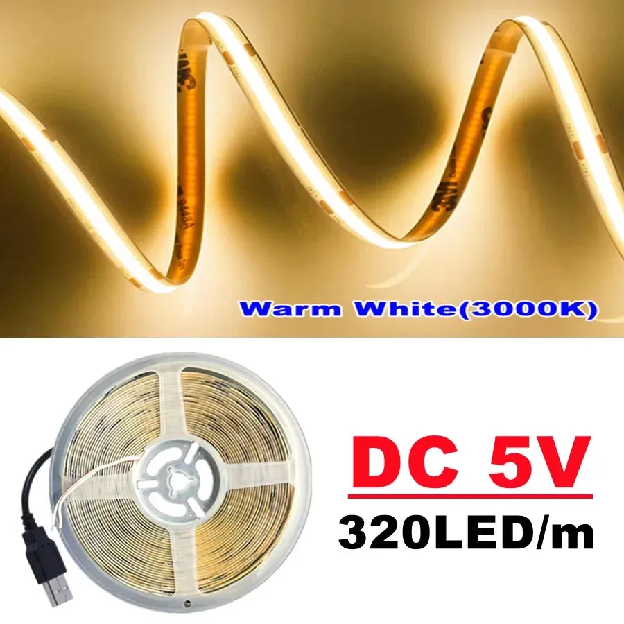 High-Density USB LED Light Strip with Multi-Color Options