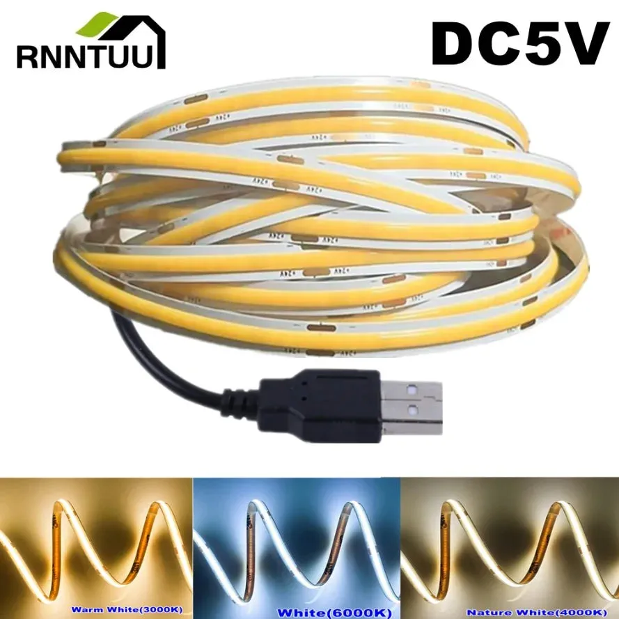 High-Density USB LED Light Strip with Multi-Color Options
