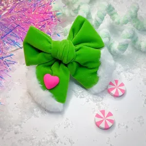 His Heart Grew Pre-Tied Bow Strip- NEON PINK EDITION