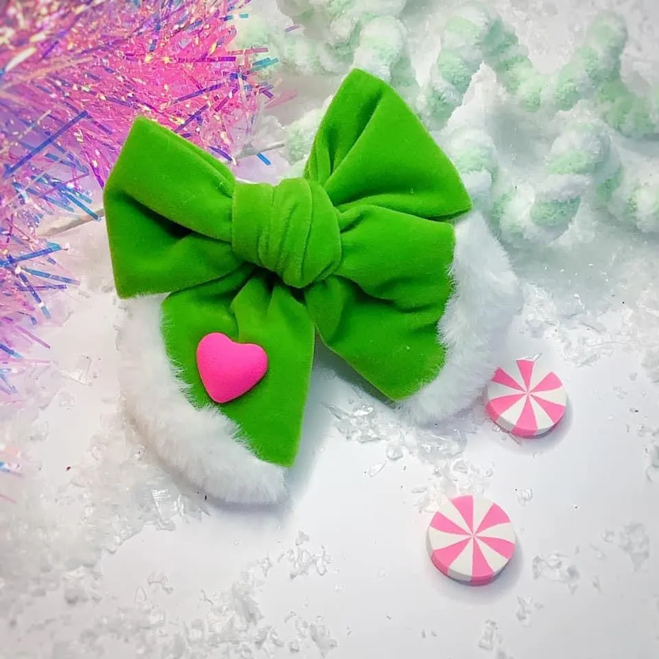 His Heart Grew Pre-Tied Bow Strip- NEON PINK EDITION