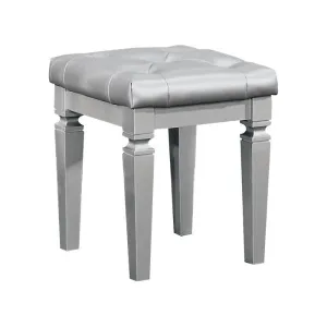 Homelegance Allura Vanity Stool in Silver 1916-14