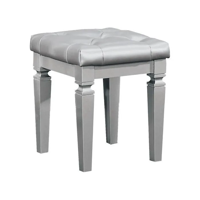 Homelegance Allura Vanity Stool in Silver 1916-14