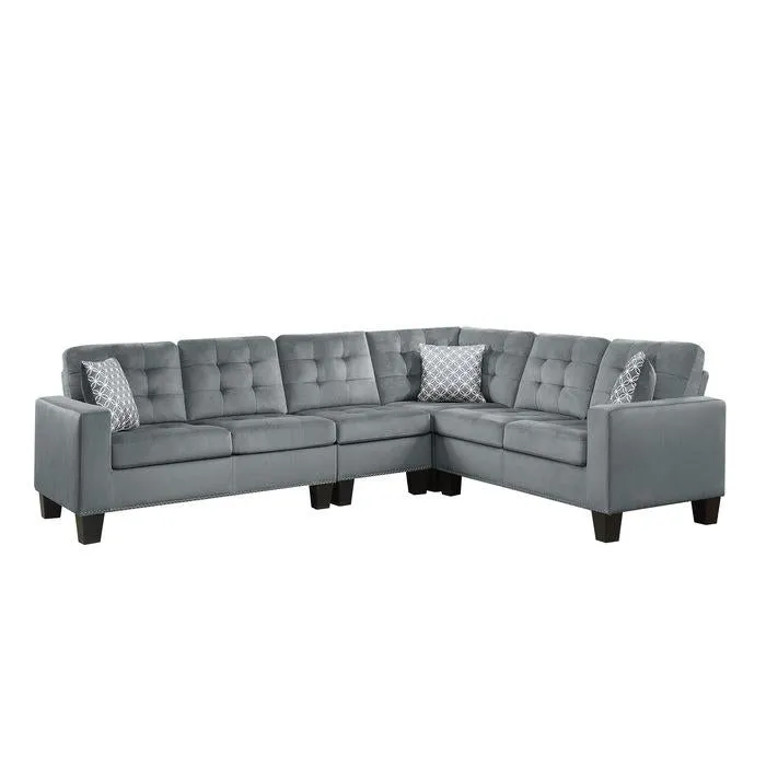 Homelegance Furniture Lantana 2-Piece Reversible Sectional in Gray 9957GY*SC