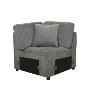 Homelegance Furniture Logansport Corner Seat with 1 Pillow in Gray 9401GRY-CR