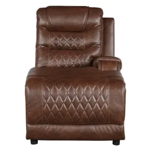 Homelegance Furniture Putnam Power Right Side Reclining Chaise with USB Port in Brown 9405BR-RCPW