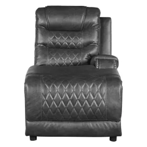 Homelegance Furniture Putnam Power Right Side Reclining Chaise with USB Port in Gray 9405GY-RCPW