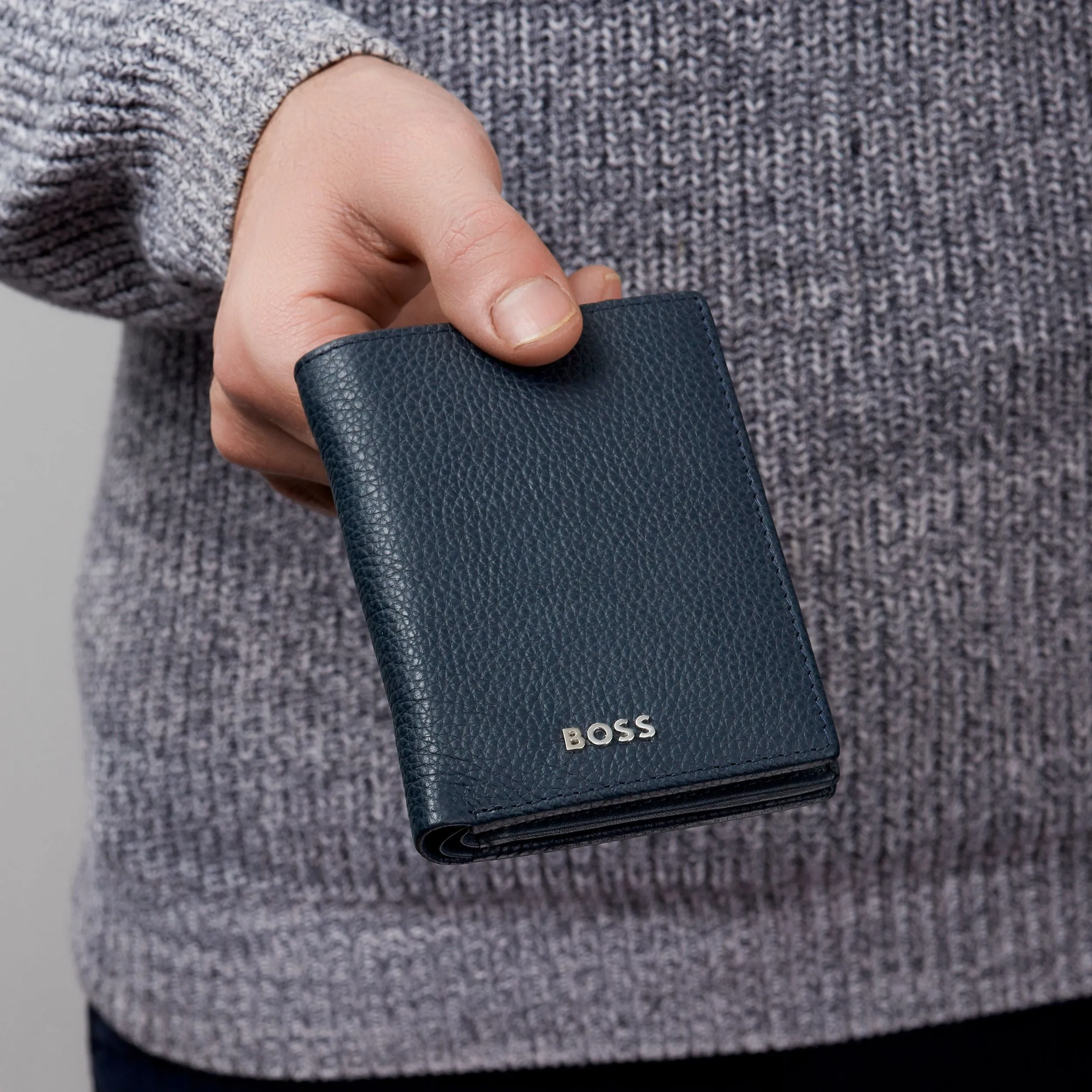 HUGO BOSS HLE416N-Folding Card holder Classic Grained Navy