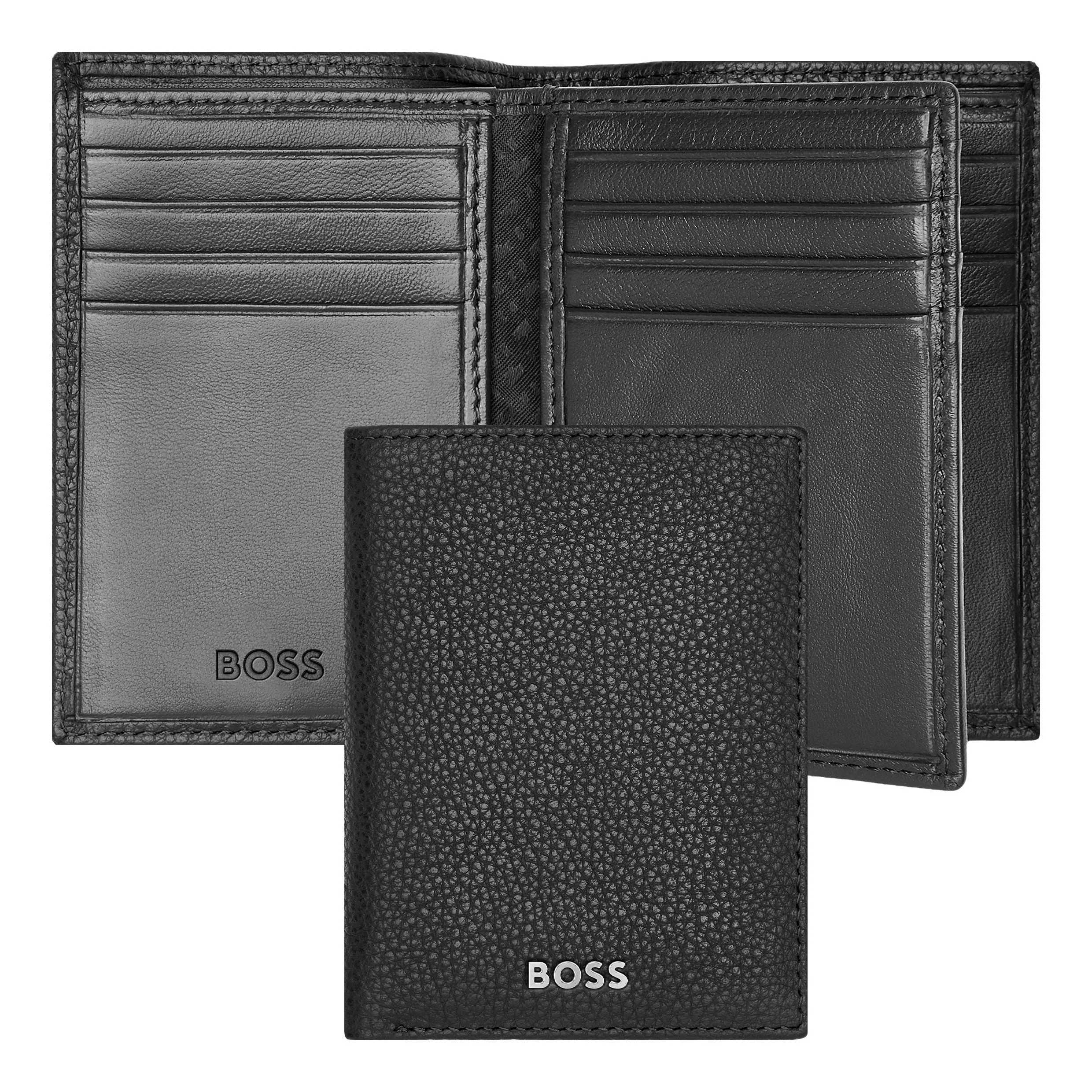 HUGO BOSS HLF416A-Card holder trifold Classic Grained Black