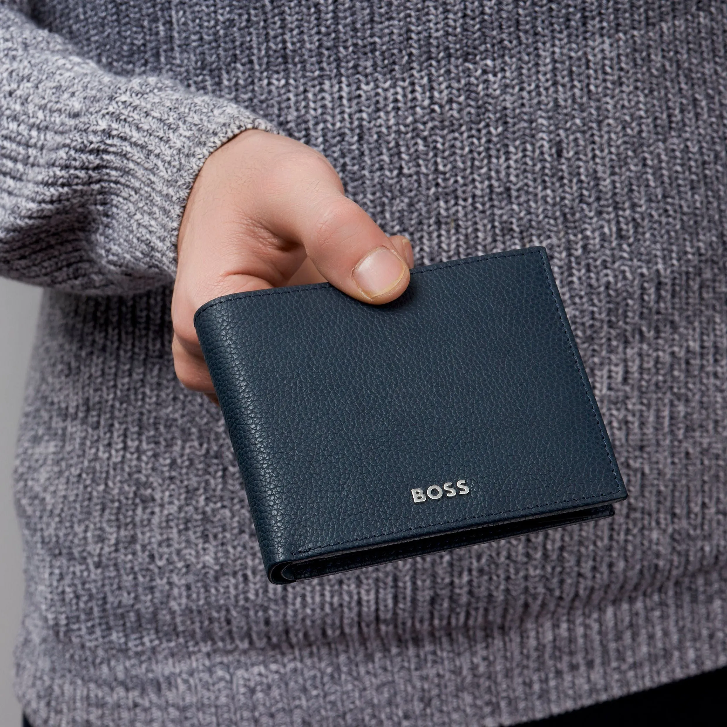 HUGO BOSS HLY416N-Wallet with flap Classic Grained Navy