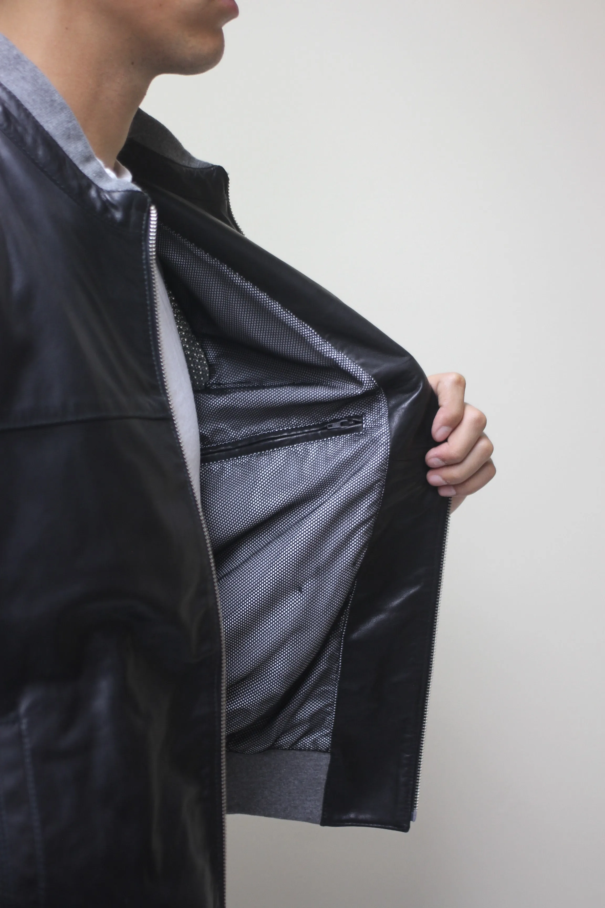 Hybrid Jacket with Leather Trim