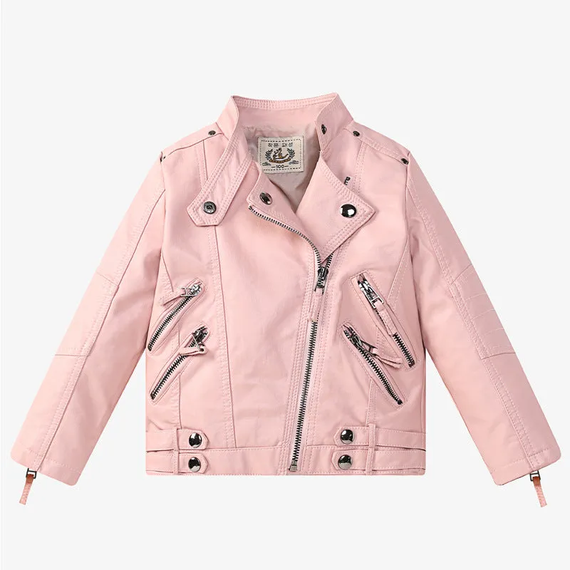 INSTOCK-Celebrity-style girls' leather jacket