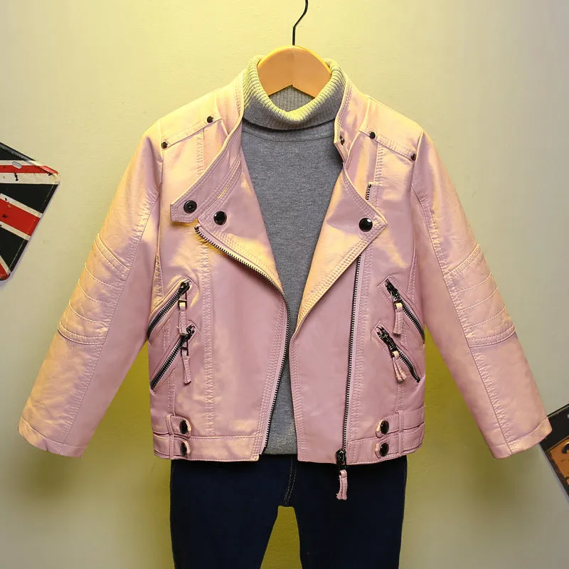 INSTOCK-Celebrity-style girls' leather jacket