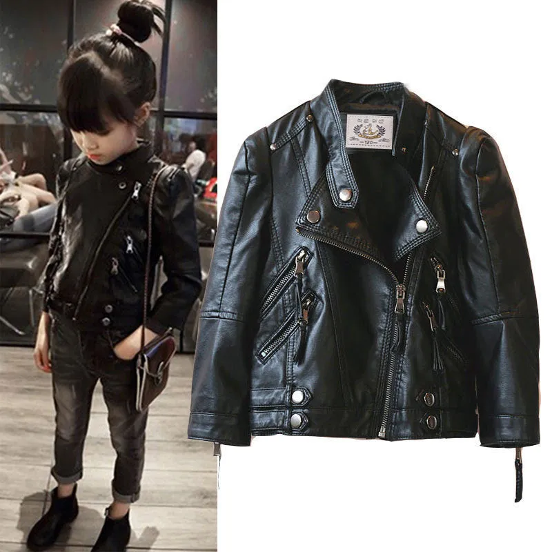 INSTOCK-Celebrity-style girls' leather jacket