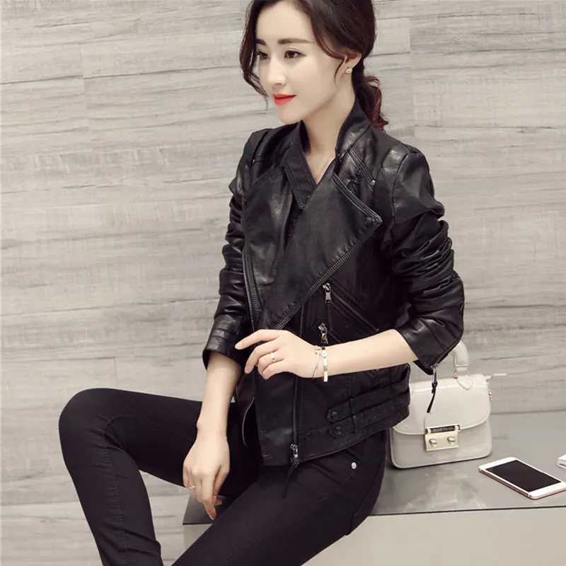 INSTOCK-Celebrity-style girls' leather jacket