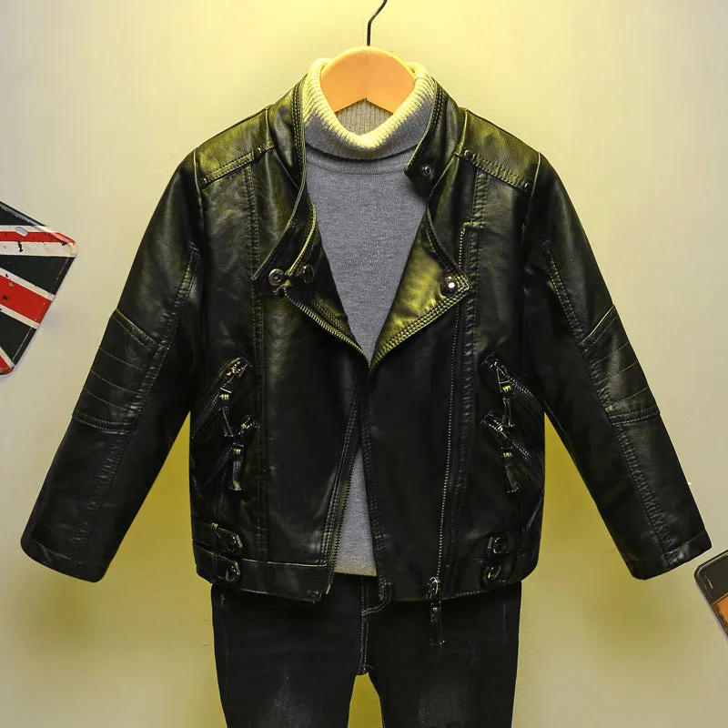 INSTOCK-Celebrity-style girls' leather jacket