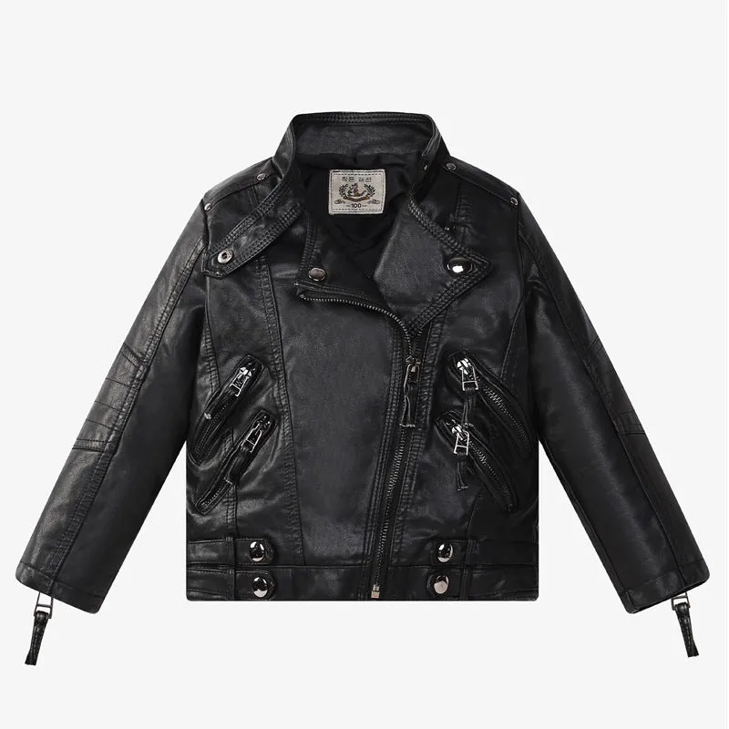 INSTOCK-Celebrity-style girls' leather jacket