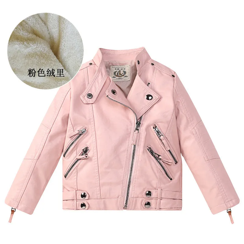 INSTOCK-Celebrity-style girls' leather jacket