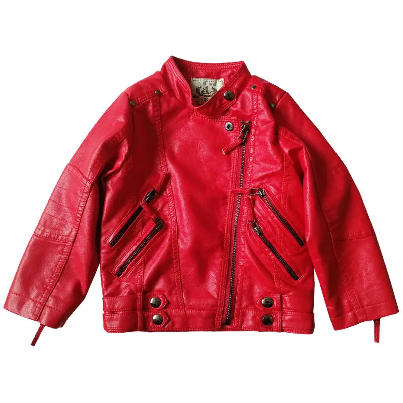 INSTOCK-Celebrity-style girls' leather jacket