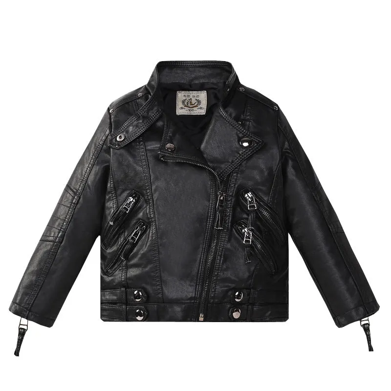 INSTOCK-Celebrity-style girls' leather jacket
