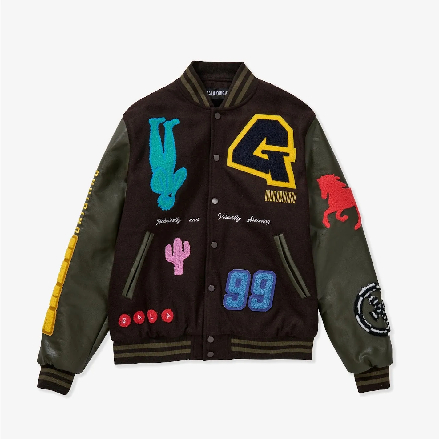 IT'S COMPLICATED VARSITY JACKET (FUDGE/FOREST NIGHT)