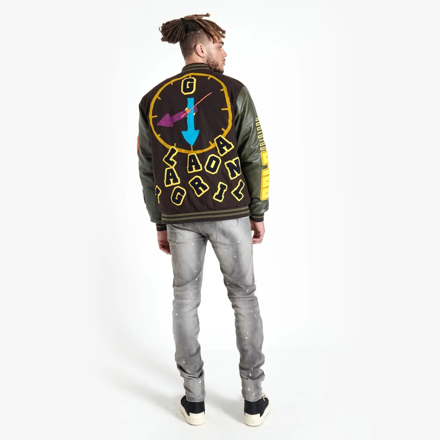 IT'S COMPLICATED VARSITY JACKET (FUDGE/FOREST NIGHT)
