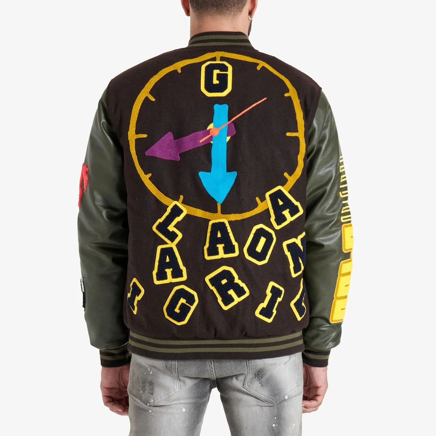 IT'S COMPLICATED VARSITY JACKET (FUDGE/FOREST NIGHT)