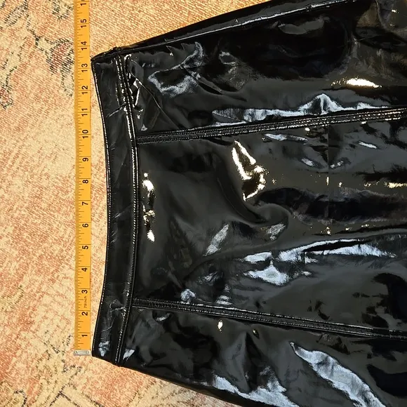 J. Crew Black Glossy Faux Leather Side Zip Lined Mini Skirt - Size 0