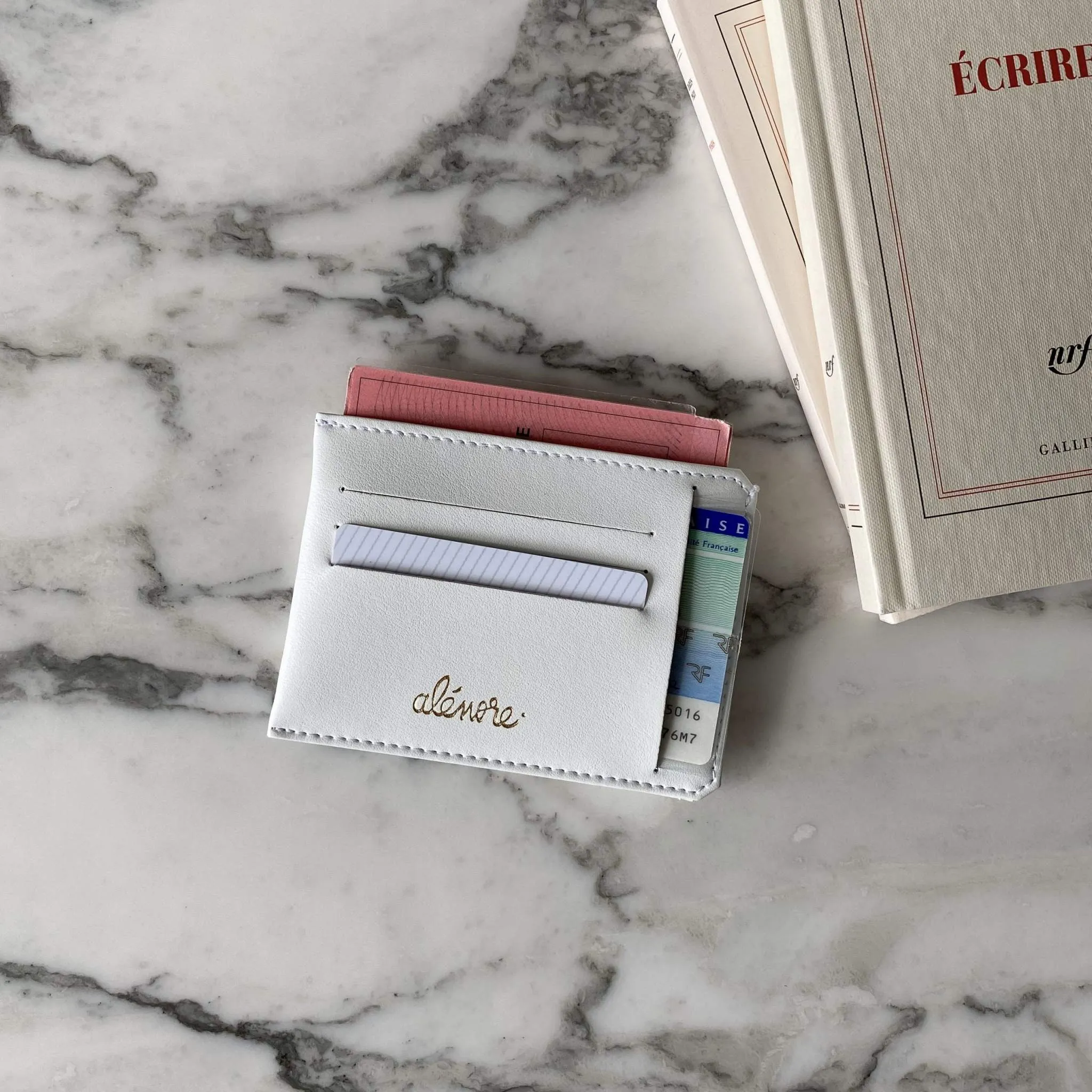 Jasmin Vegan Apple Leather Compact Wallet | Navy