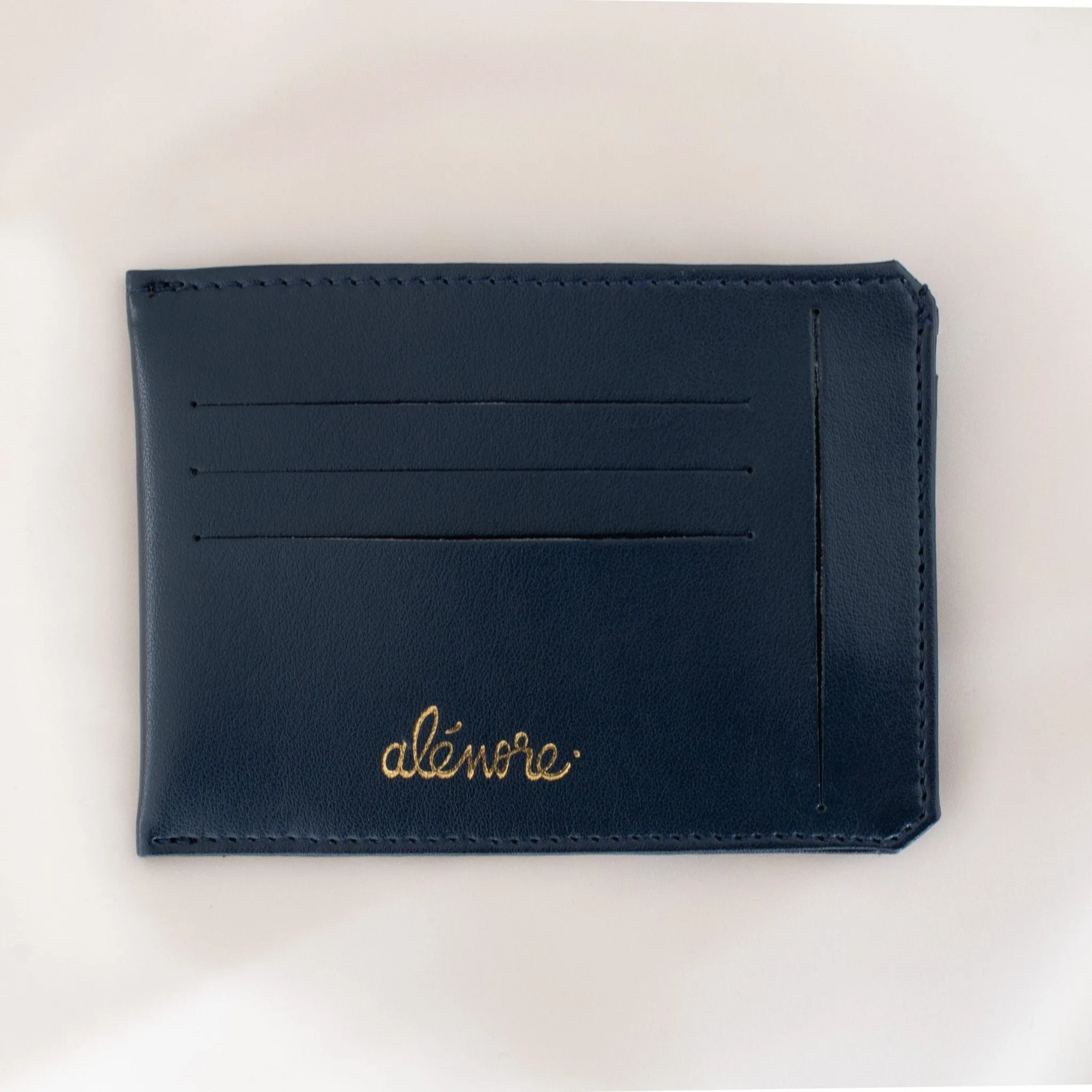 Jasmin Vegan Apple Leather Compact Wallet | Navy