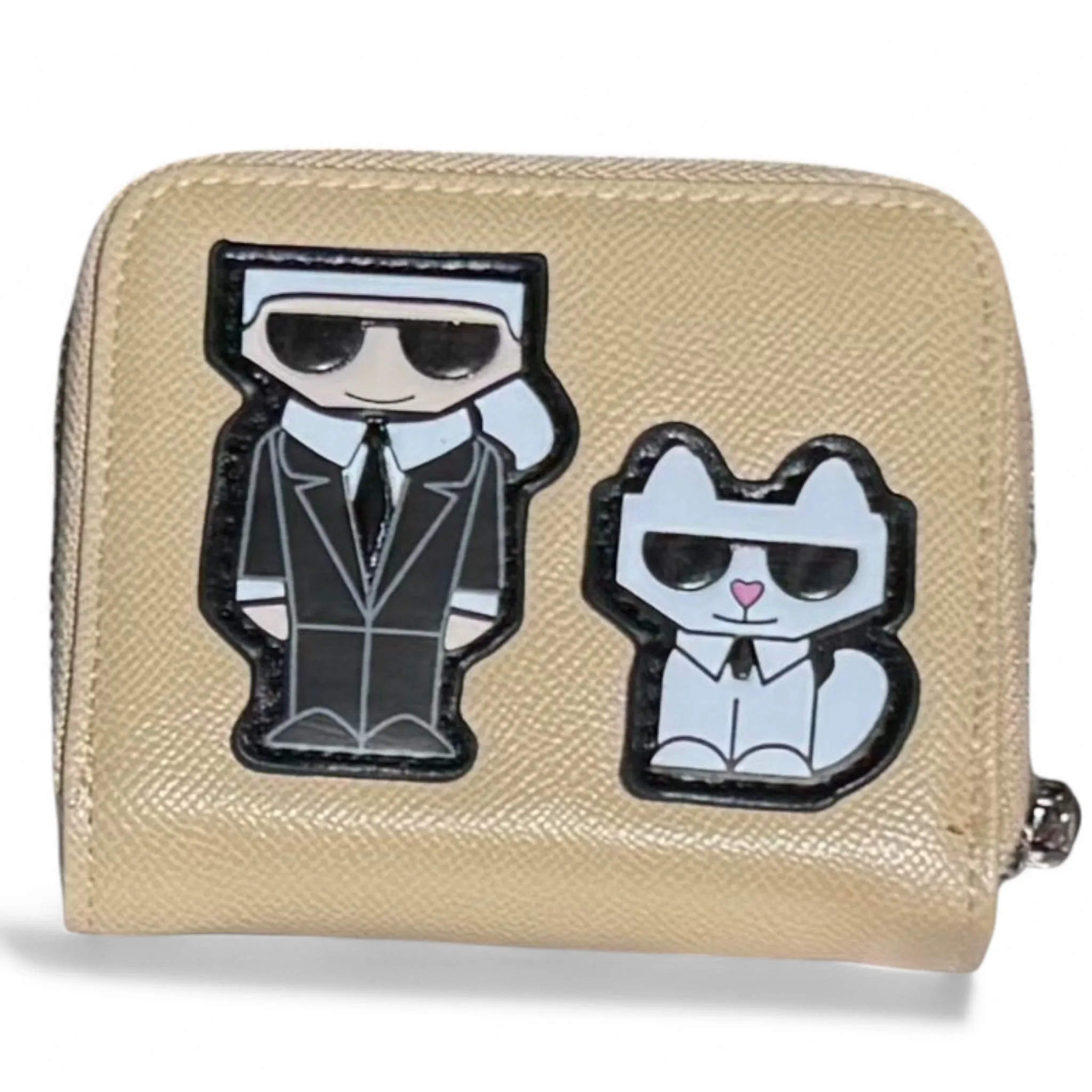 Karl Lagerfeld Gold Mini Wallet – Karl & Choupette Cartoon Design