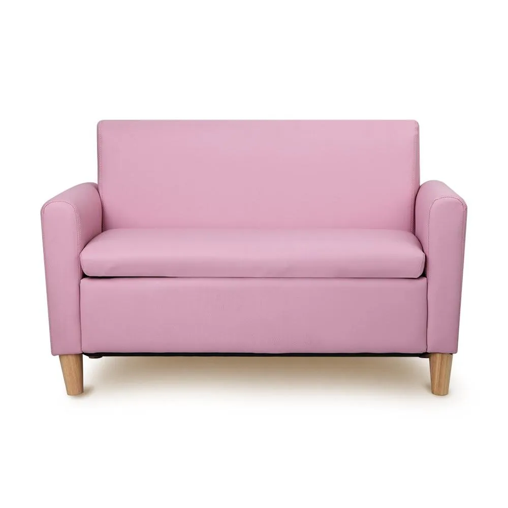 Kids Sofa Storage Armchair Lounge Pink PU Leather Children Chair Couch