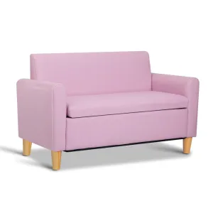 Kids Sofa Storage Armchair Lounge Pink PU Leather Children Chair Couch