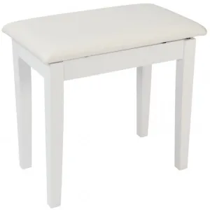 Kinsman KPB01WH Piano Bench with Storage - White Satin
