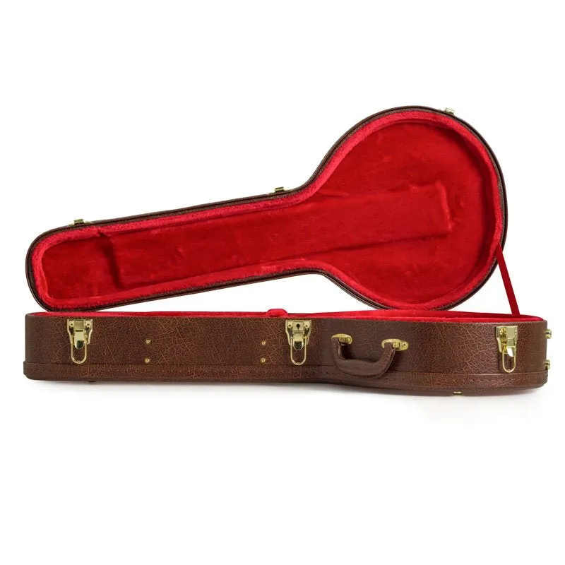 Koda Banjo Case, 19 Fret Banjo Arch Top Wooden Case, 7mm plush interior. Brown & Black Available
