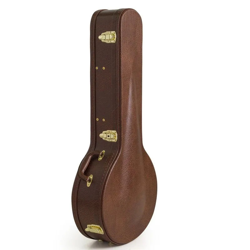 Koda Banjo Case, 19 Fret Banjo Arch Top Wooden Case, 7mm plush interior. Brown & Black Available