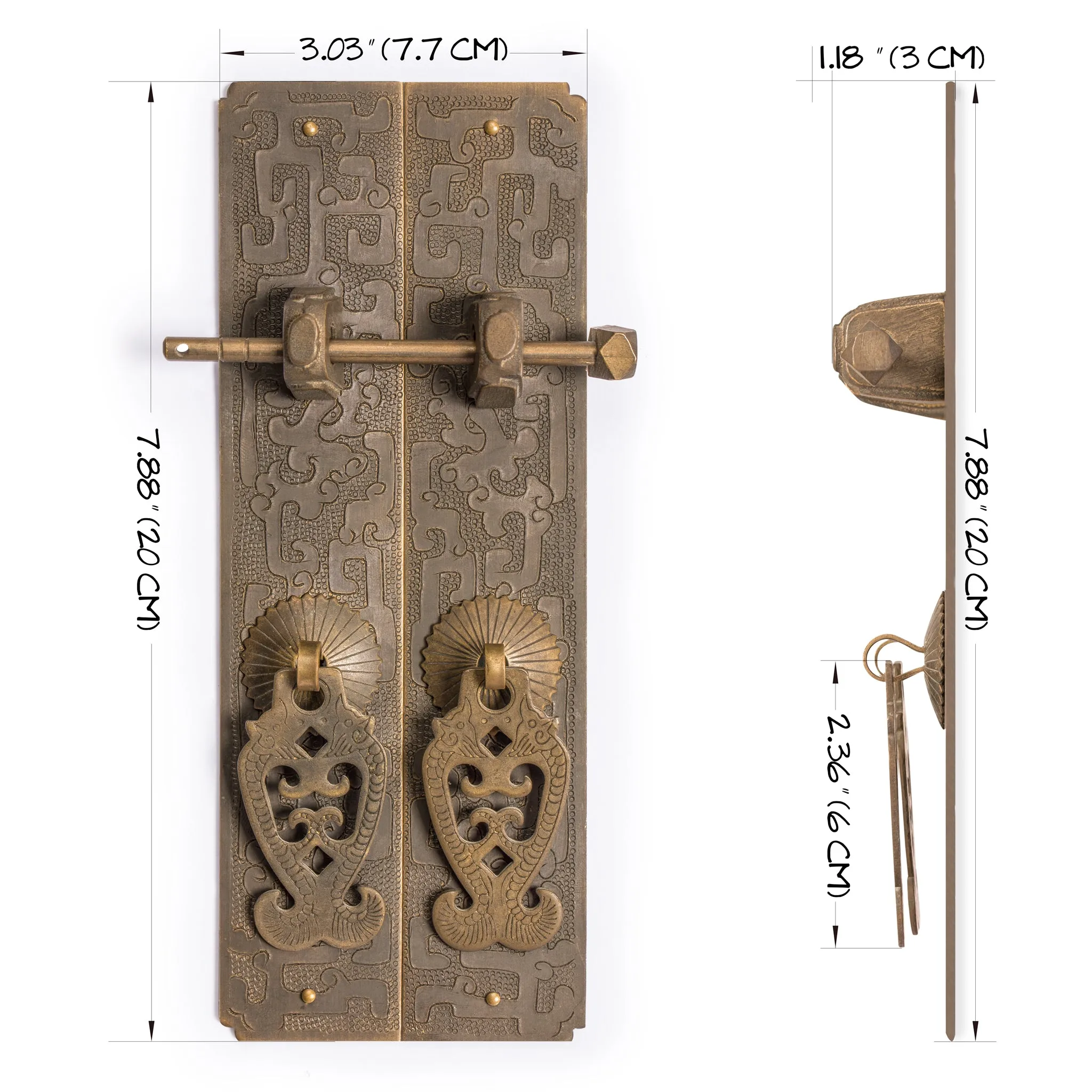 Kui Dragon and Goldfish Strip Pulls 8"