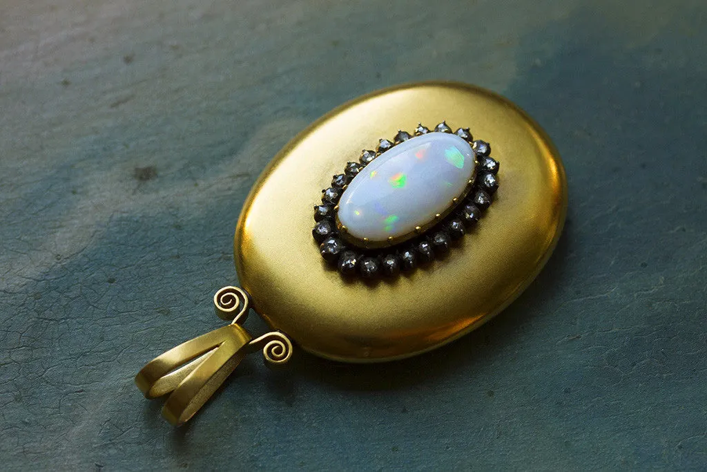 Large Victorian Opal and Diamond Locket