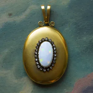 Large Victorian Opal and Diamond Locket