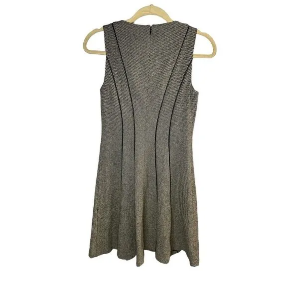 Lauren Ralph Lauren Houndstooth Tweed Wool Blend Dress sz 2