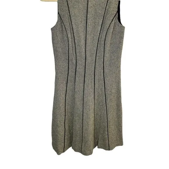Lauren Ralph Lauren Houndstooth Tweed Wool Blend Dress sz 2