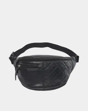 Leather bum bag - Black