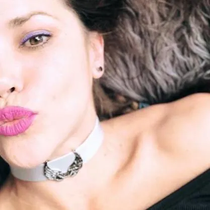 Leather Chokers Collection Color Gray - Power Wings By Jullye Giliberti