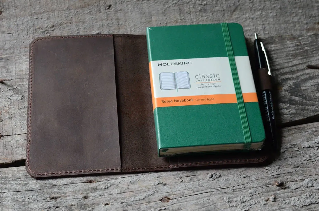 Leather iPhone 6 6s  7 wallet  travel journal wallet leather notebook wallet for pocket size  field notes leather moleskine wallet cover