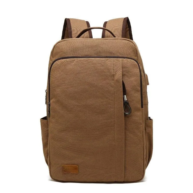 Leisure Canvas Backpack With USB for College