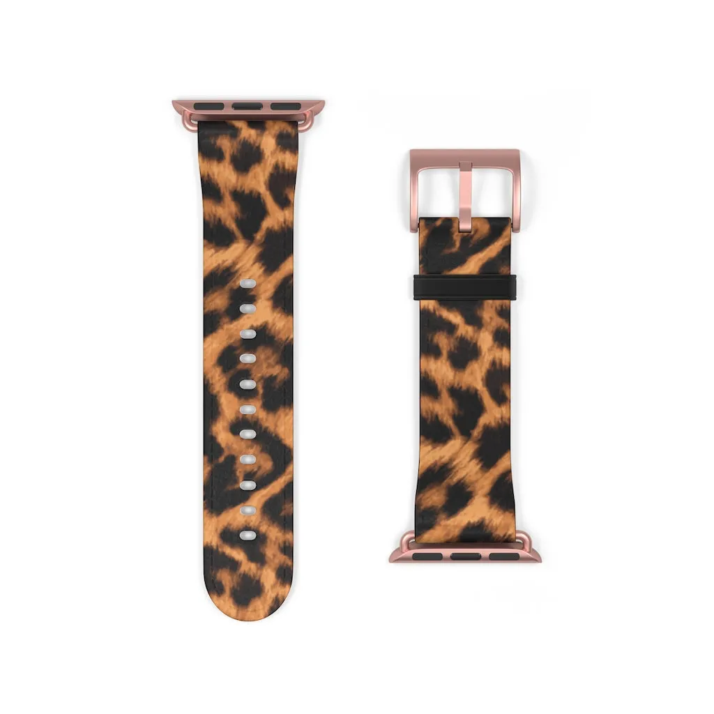 Leopard Print / Faux Leather / Watch Band / Suitable for Apple Watch Series 1, 2, 3, 4, 5, 6, 7 and SE devices