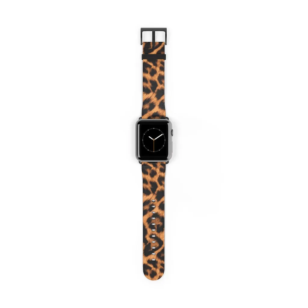 Leopard Print / Faux Leather / Watch Band / Suitable for Apple Watch Series 1, 2, 3, 4, 5, 6, 7 and SE devices
