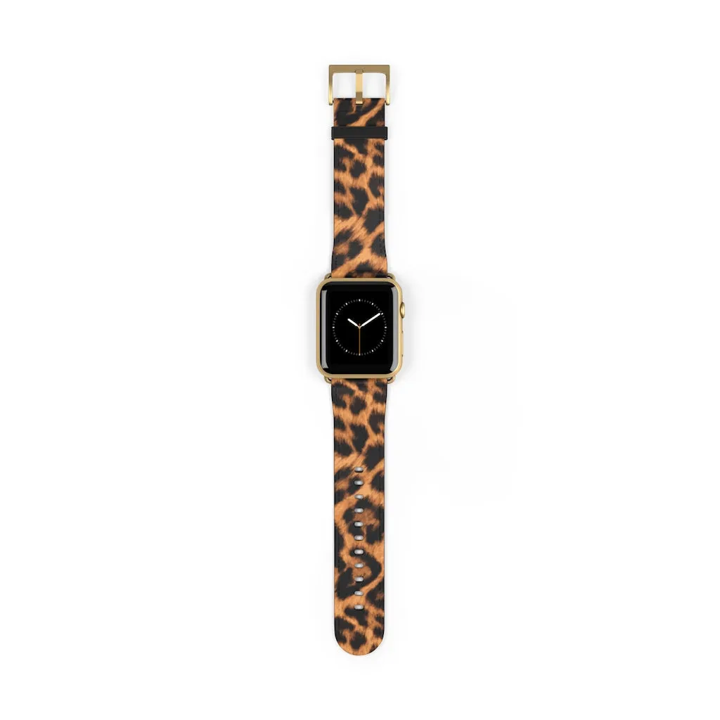 Leopard Print / Faux Leather / Watch Band / Suitable for Apple Watch Series 1, 2, 3, 4, 5, 6, 7 and SE devices